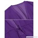 Acecor Women Short Sleeve Drawstring Sheer Chiffon Beach Bikini Cover Up Blouse Purple B0798K7NF2